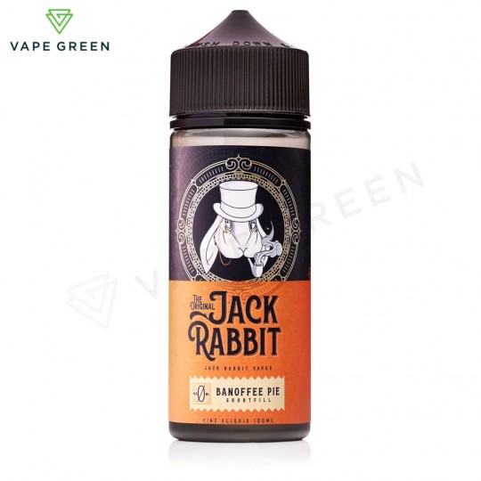Jack Rabbit Vapes Banoffee Pie 100ml shortfill bottle featuring creamy banana and toffee dessert notes.