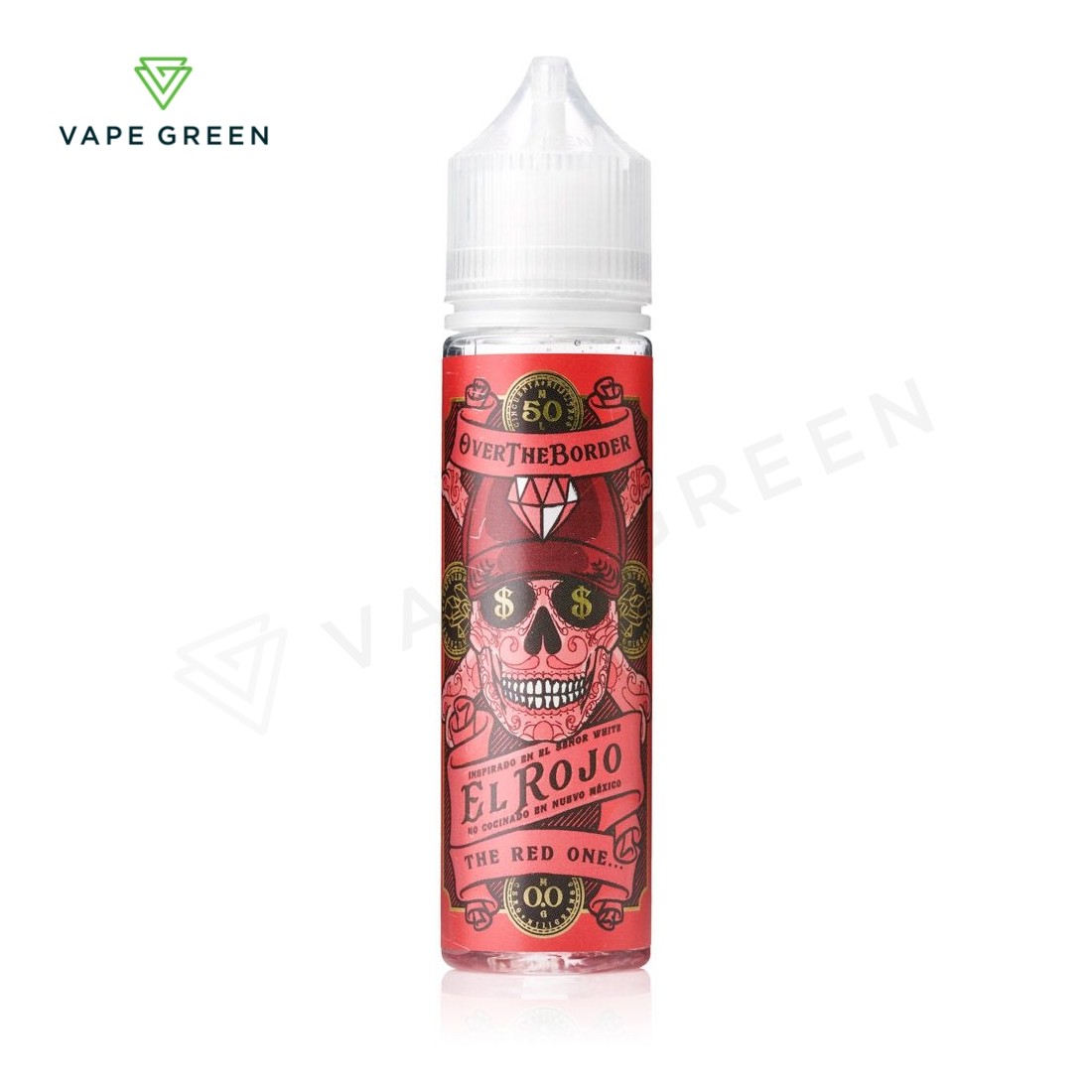 El Rojo The Red One 50ml Shortfill E-Liquid by Over The Border with red berries and cooling ice.