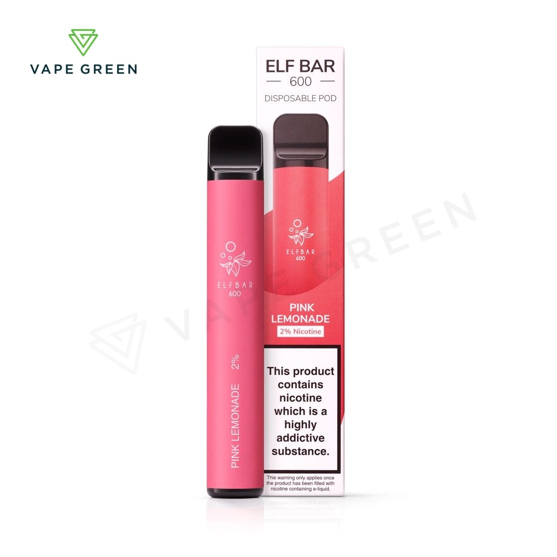 Pink Lemonade ELFBAR 600 disposable vape with a refreshing citrus and berry flavour profile.