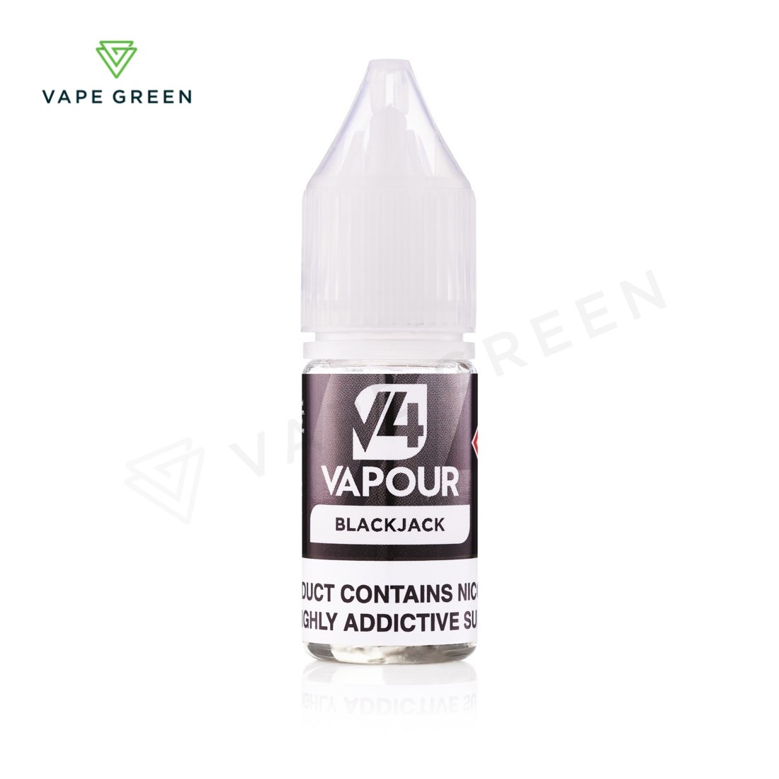V4 Vapour Blackjack e-liquid bottle capturing the nostalgic taste of aniseed candy sweets.