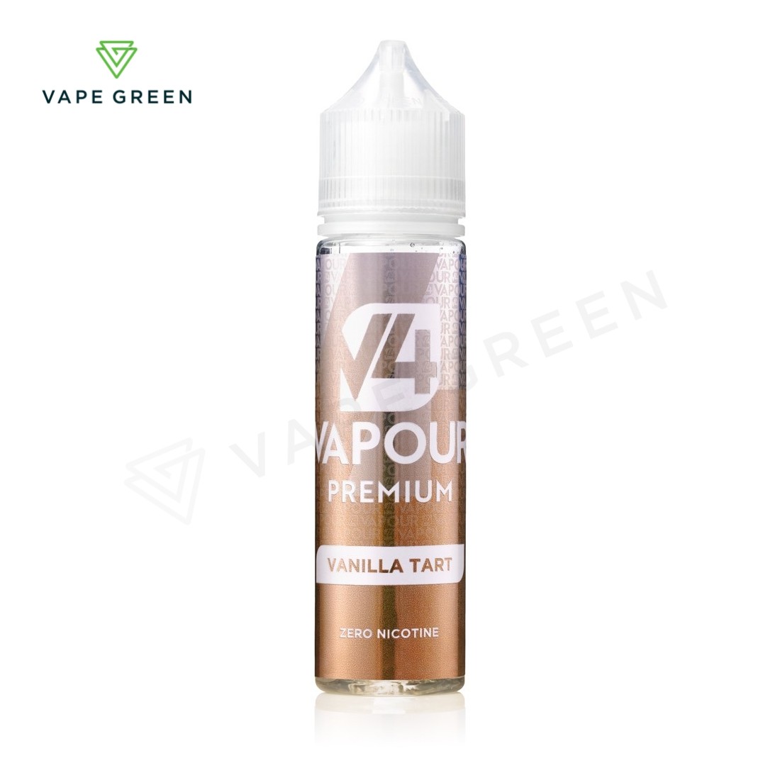 V4 Vapour Vanilla Tart 50ml shortfill E-Liquid showcasing a golden pastry and custard blend.