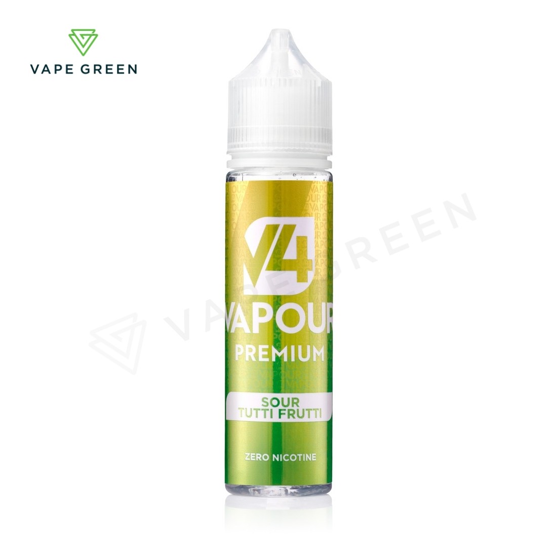 V4 Vapour Sour Tutti Frutti 50ml e-liquid bottle featuring a tangy mixed fruit candy blend.
