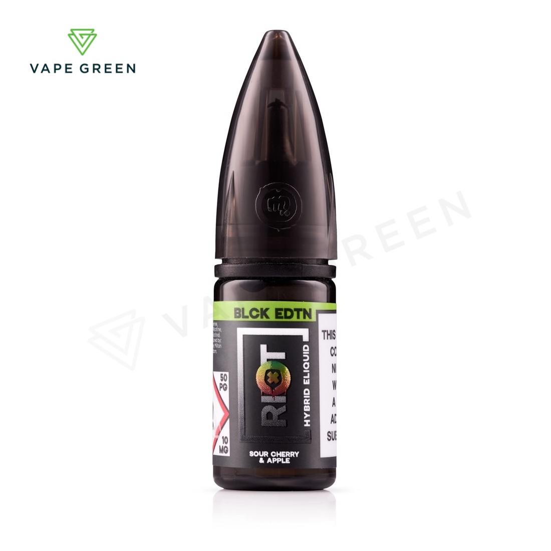 Sour Cherry Apple e-liquid bottle from the Riot BLCK EDTN hybrid nic salt range.