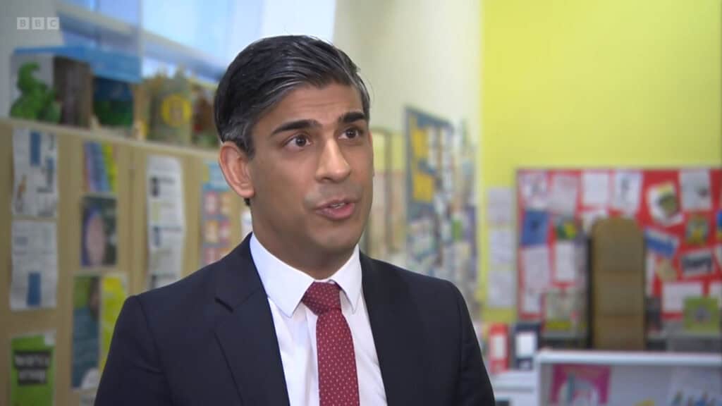 PM Rishi Sunak speaks to the BBC
