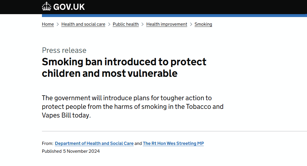 Smoking ban introduced to protect children and most vulnerable