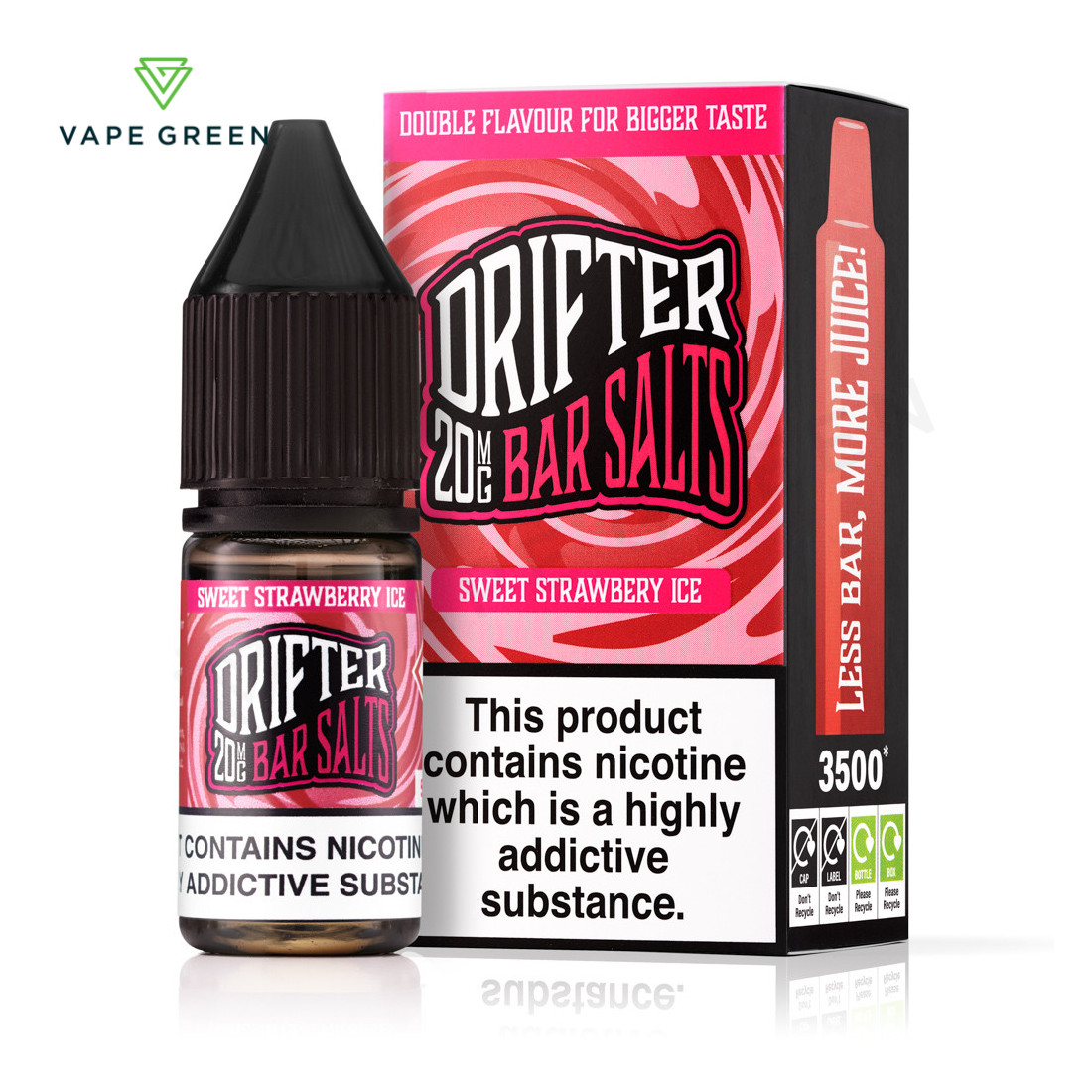 Sweet Strawberry Ice nic salt e-liquid by Drifter Bar Salts in a 10ml bottle.