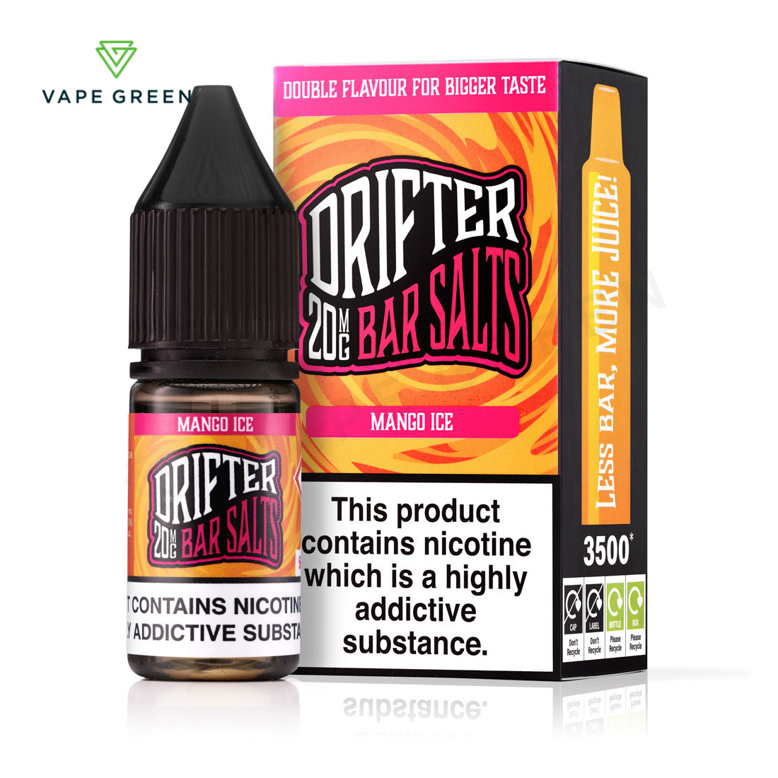 Drifter Bar Salts Mango Ice nic salt e-liquid for refillable disposable-style vaping.