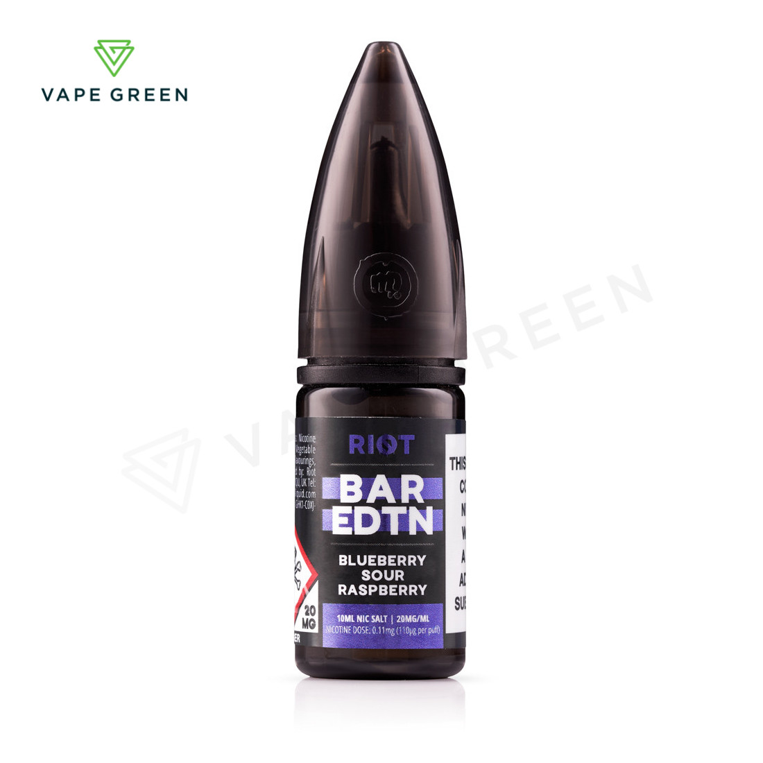 Riot Bar Edition Blueberry Sour Raspberry nic salt e-liquid, a best-selling cheap salt nicotine.