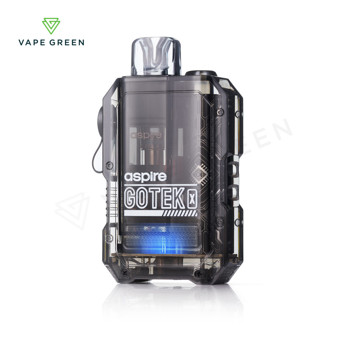 Aspire Gotek X pod kit featuring a unique transparent futuristic design and compact build.