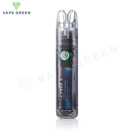Aspire Cyber S Pod Kit with a transparent design, suitable for safe salt nicotine use.