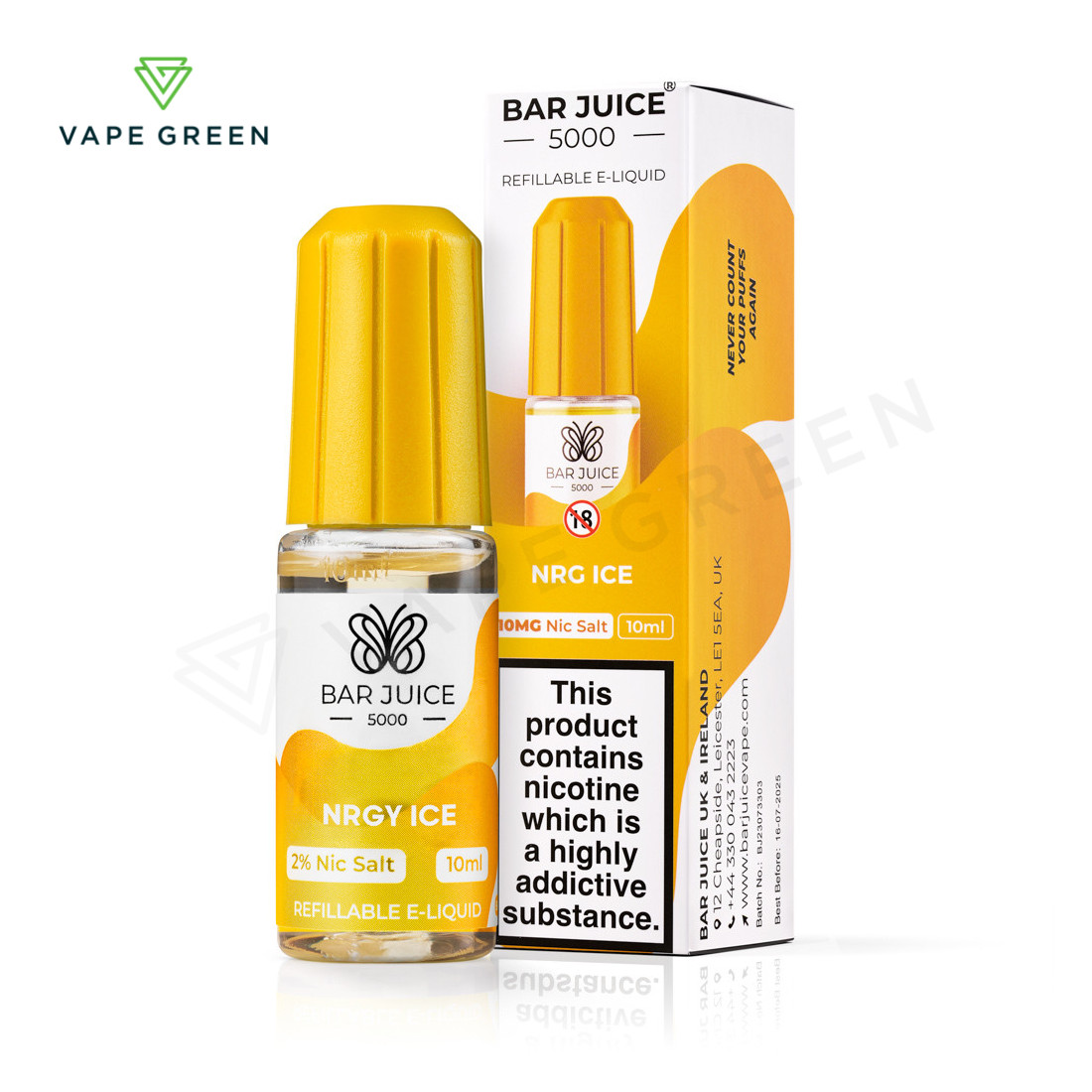 Energy Ice Bar Juice 5000 nic salt E-Liquid bottle with a refreshing energy drink flavor.
