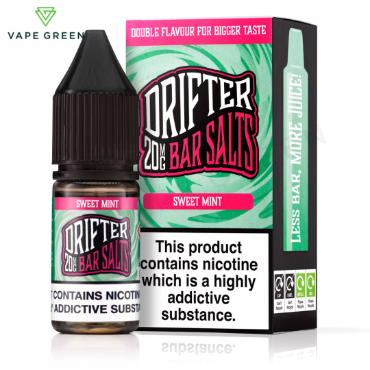 Sweet Mint nic salt e-liquid bottle by Drifter Bar Salts for a refreshing vape.