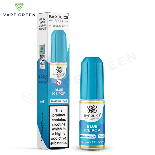 Blue Ice Pop Bar Juice 5000 nicotine salt e-liquid for vape kits in the UK.