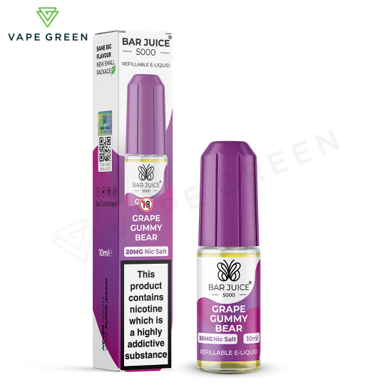 Grape Gummy Bear flavor nic salt e-liquid from the new Bar Juice 5000 range.