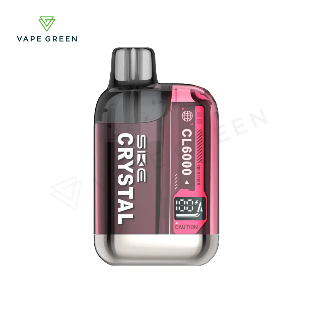 SKE Crystal CL6000 disposable pod kit in Cherry Ice flavor with a sleek design.