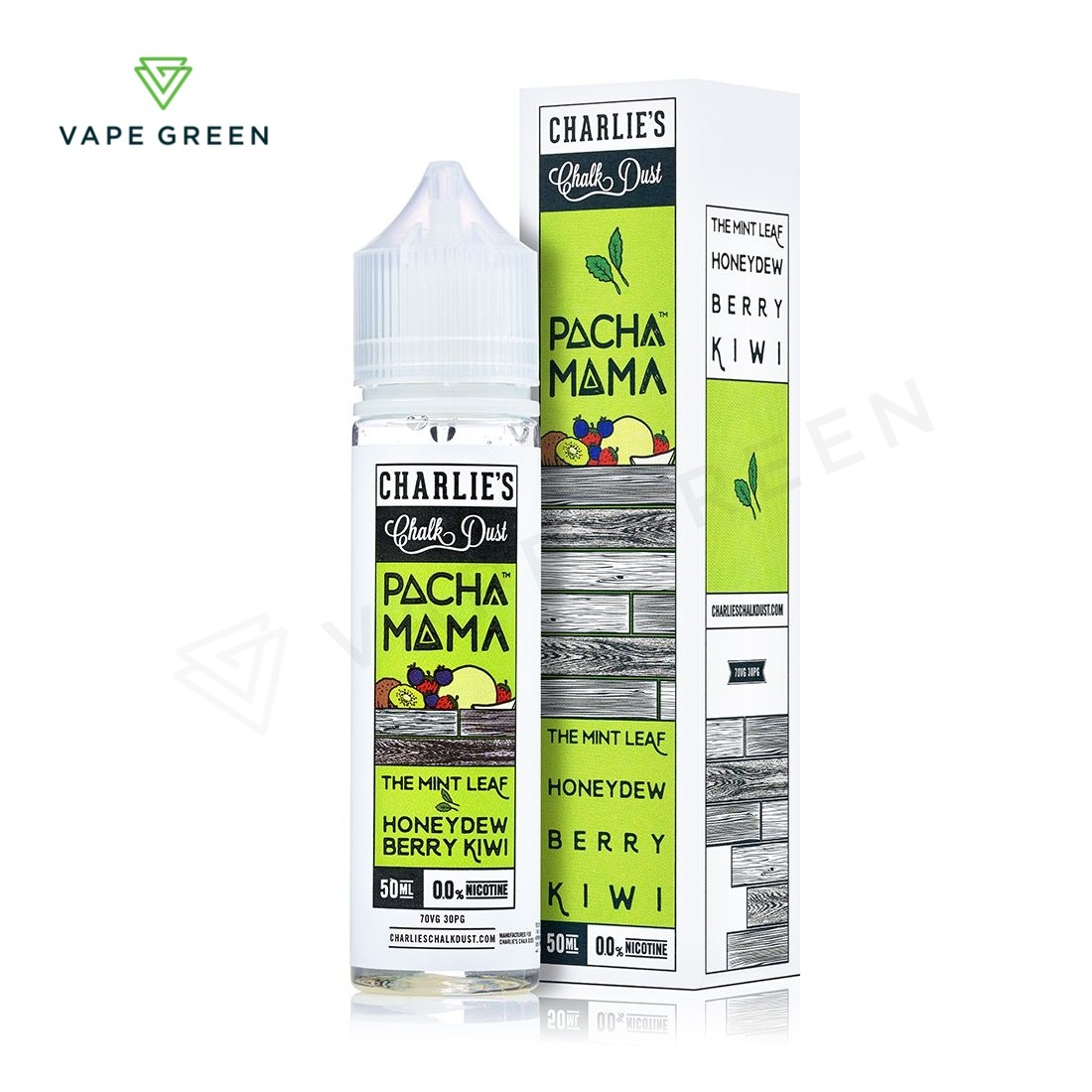Pacha Mama The Mint Leaf Honeydew Berry Kiwi 50ml shortfill e-liquid for sub ohm vapes.