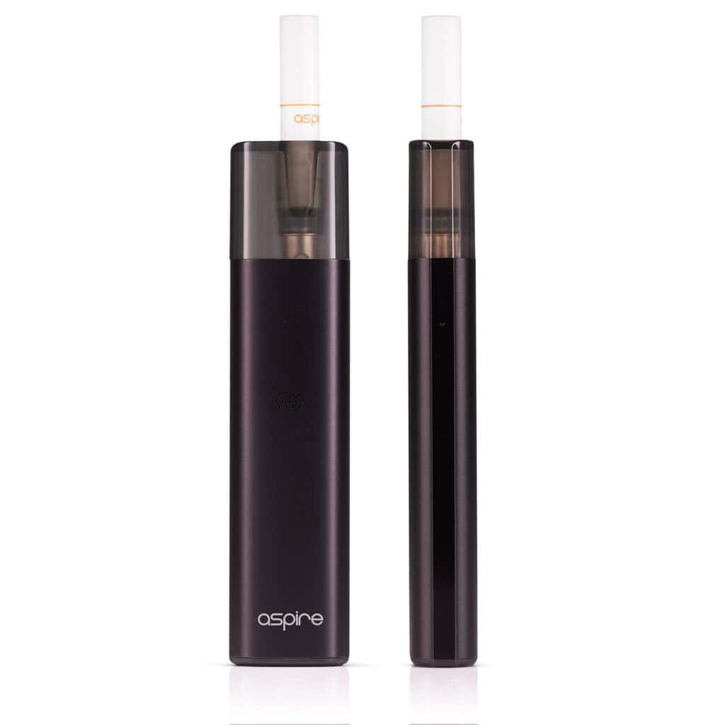 Front view of the Aspire Vilter pod kit, a sleek vaping device designed for smoking cessation.