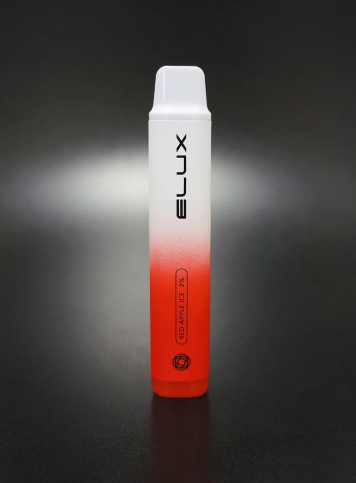 Red Apple Ice flavour Elux Pro 600 disposable vape device with a sleek design.