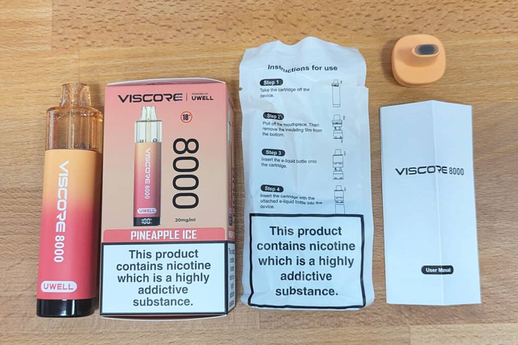 Uwell Viscore 8000 Box Contents