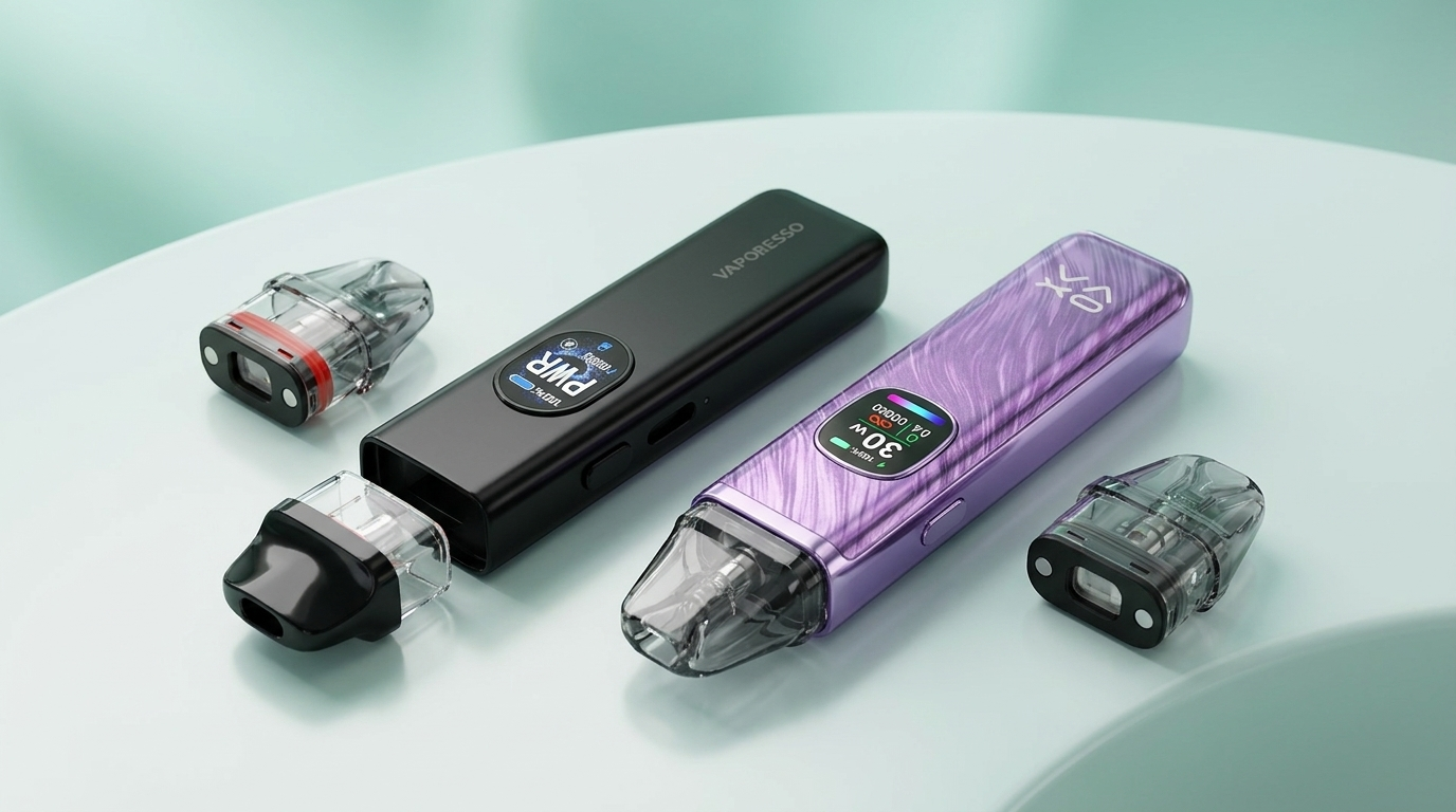 Two refillable pod kits with their replacement pods removed