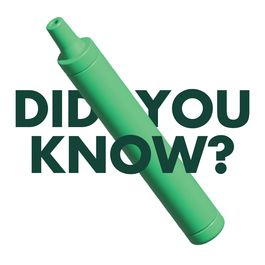 A green disposable vape pen angled over the bold text "DID YOU KNOW?" on a white background.