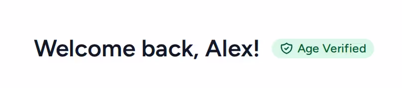 The Age Verified badge next to your name in My Account