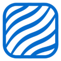 Blue and white wave pattern icon inside a rounded square, representing nic salt e-liquids.