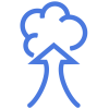Blue icon featuring an upward-pointing arrow leading into a vapor cloud for pre-filled vape kits.