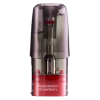 Translucent watermelon strawberry flavored vape pod with a red base and internal metal coil.