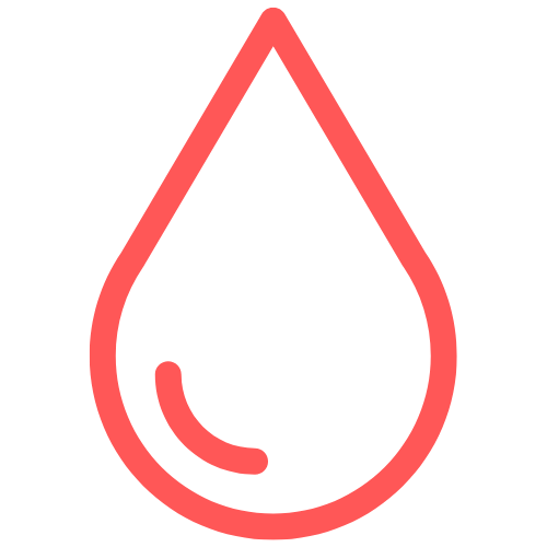Red outline of a liquid droplet icon representing e-liquid for big puff vapes.