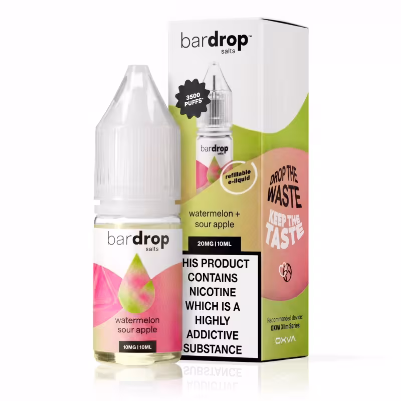 Watermelon Sour Apple Nic Salt E-Liquid by Bar Drop