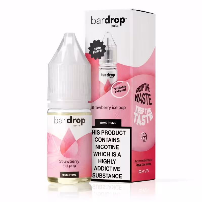 Strawberry Ice Pop Nic Salt E-Liquid by Bar Drop