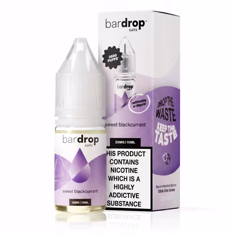 Sweet Blackcurrant Nic Salt E-Liquid by Bar Drop