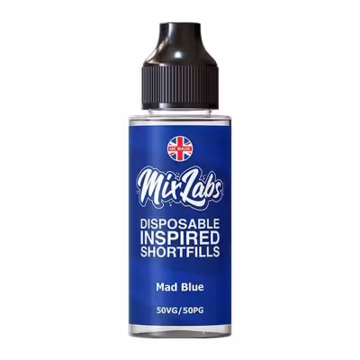 Mad Blue Shortfill E-Liquid by Mix Labs 100ml