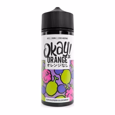 Grape, Raspberry & Blackcurrant Shortfill E-Liquid by Okay Orange 100ml