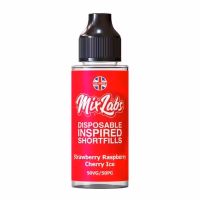 Strawberry Raspberry Cherry Ice Shortfill E-Liquid by Mix Labs 100ml