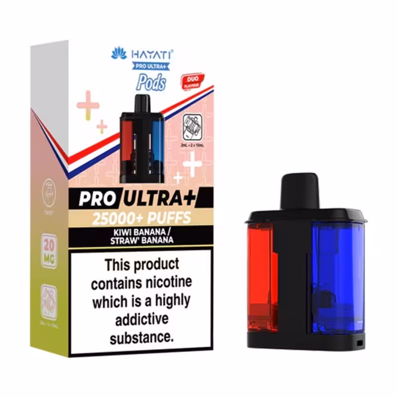 Kiwi Banana & Strawberry Banana Prefilled Pod by Hayati Pro Ultra Plus 25K
