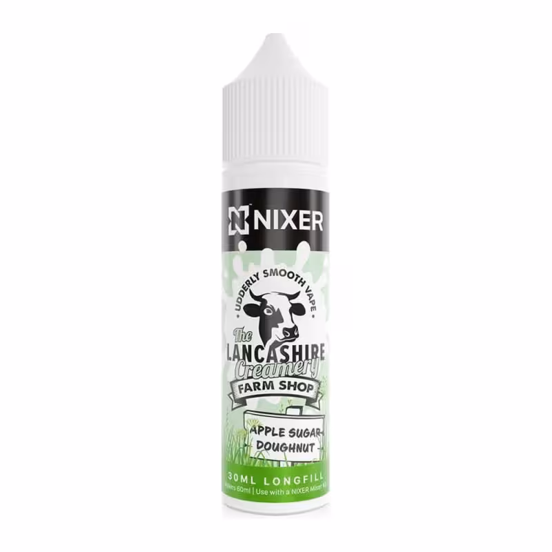 Apple Sugar Doughnut Longfill E-Liquid Concentrate by Nixer X The Lancashire Creamery Farm Shop
