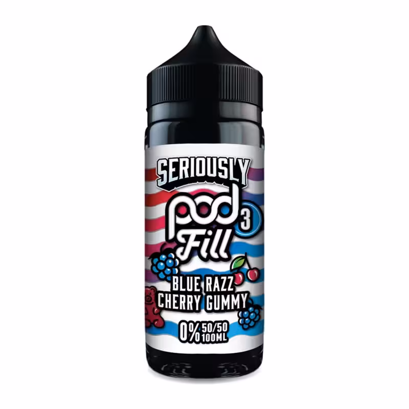 Blue Razz Cherry Gummy Shortfill E-Liquid by Seriously Pod Fill 3 100ml