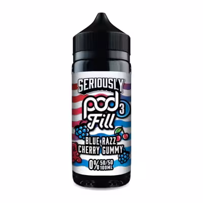 Blue Razz Cherry Gummy Shortfill E-Liquid by Seriously Pod Fill 3 100ml