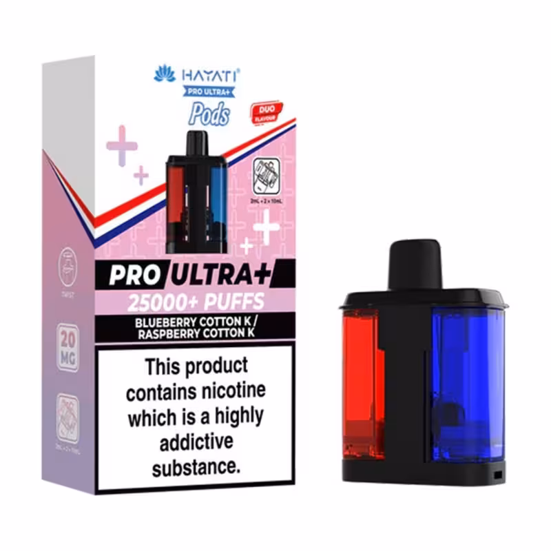 Blueberry Cotton K & Raspberry Cotton K Prefilled Pod by Hayati Pro Ultra Plus 25K