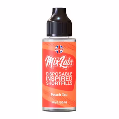 Peach Ice Shortfill E-Liquid by Mix Labs 100ml