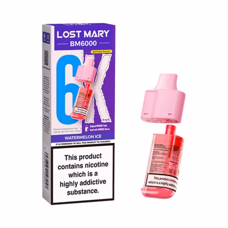 Watermelon Ice Prefilled Pod Refill Pack by Lost Mary BM6000