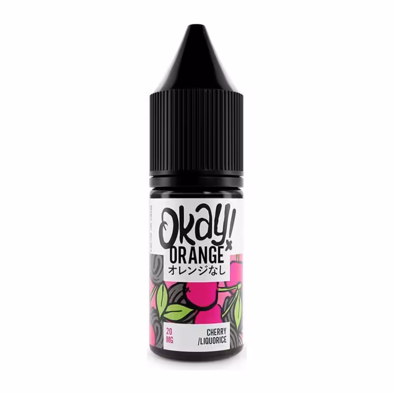 Cherry Liquorice Nic Salt E-Liquid by Okay Orange