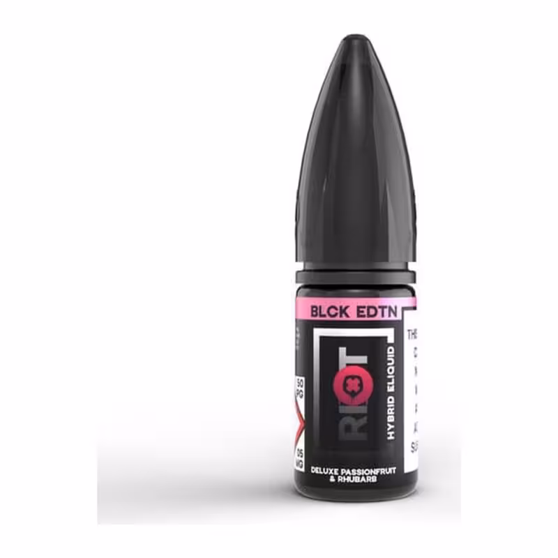 Deluxe Passionfruit & Rhubarb Hybrid Nic Salt E-Liquid by Riot Squad Black Edition