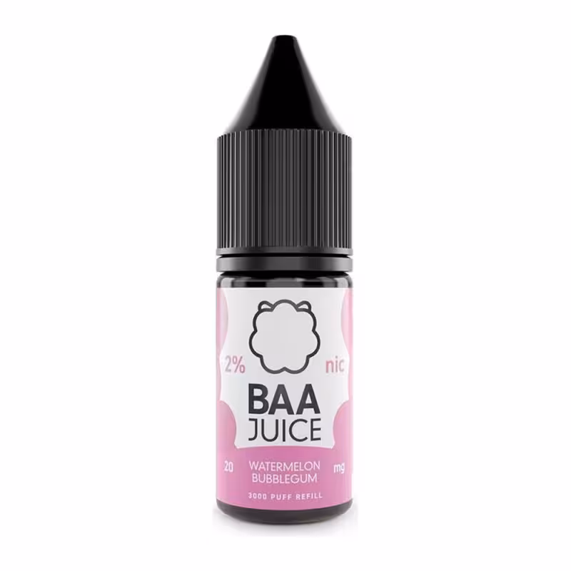 Watermelon Bubblegum Nic Salt E-Liquid by Baa Juice