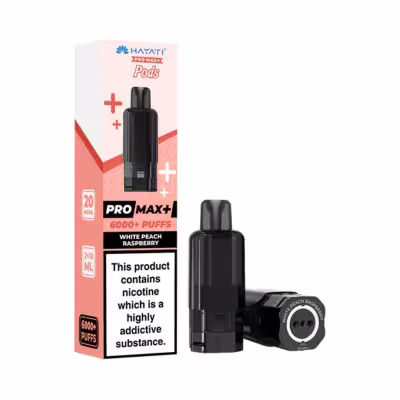 White Peach Raspberry Prefilled Pod by Hayati Pro Max Plus 6K