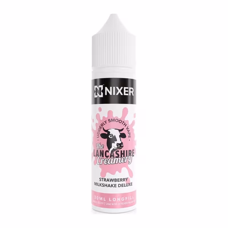 Strawberry Milkshake Deluxe Longfill E-Liquid Concentrate by Nixer X The Lancashire Creamery Farm Shop