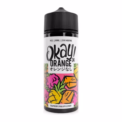 Raspberry & Pineapple Chew Shortfill E-Liquid by Okay Orange 100ml