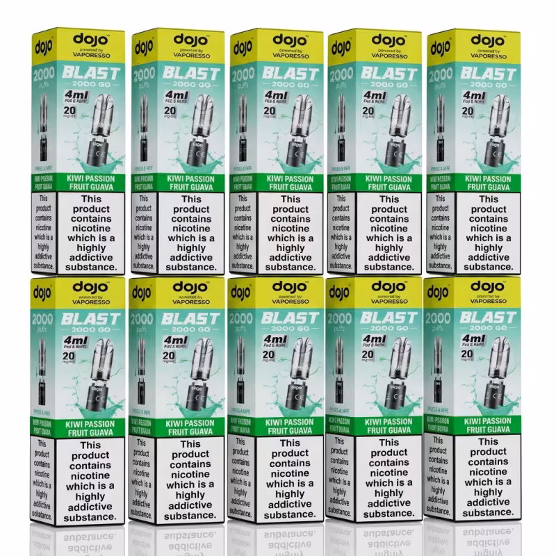 Kiwi Passion Fruit Guava Prefilled Pod by Vaporesso Dojo Blast 2000 Go - 10 Pack